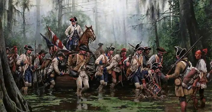 En la Revolucion Americana combatian con los españoles de Galvez hombres de color Libres