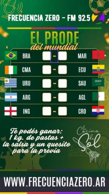 Tenemos Prode en Salí de Ahí de la mano de @la.cocina.de.sol 👈🏻
🍝 Llevate el premio perfecto para acompañar los partidos: ¡Podés ganarte 1 kilo de pastas, con salsa y queso incluido!
⚽ Dejanos tus pronósticos y ganate esta comida de campeones
🔴 Mirá los programas completos por YouTube ¡No te quedes afuera!